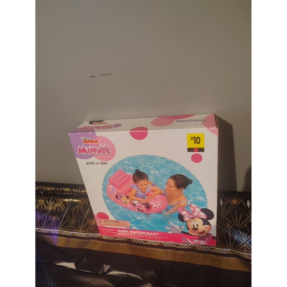 Bestway Disney Minnie Mouse Baby Watercraft Inflatable Pool Float 6-18M Pink